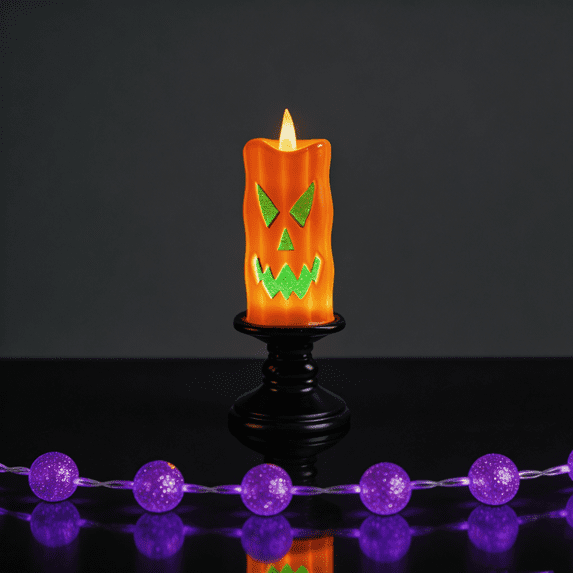 Halloween LED Electronic Candle Lights, Flameless Tea Lights for Spooky Home Tabletop and Party Venue Decoration