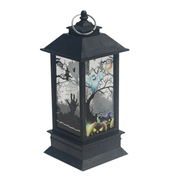 Halloween LED Flame Lantern Portable Hanging Oil Lamp - Retro Battery Operated Indoor/Outdoor Decor for Ambiance & Themed Parties (5x2 Inch)