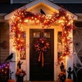 thumbnail image 1 of Halloween LED Garland 70.8 Inch Red with String Lights, Glowing Plastic Rattan Vine for Fireplace Stairs Wall Decor, Festival Party Ornament, 1 of 9