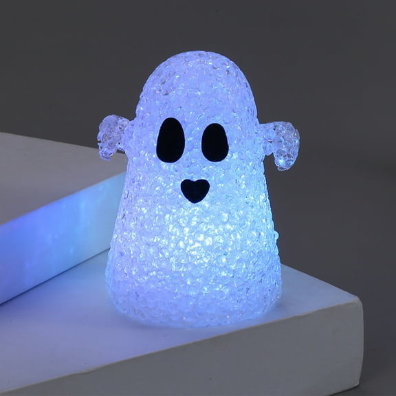 Halloween LED Ghost Pumpkin Light Spooky Glowing Decor with Color-Changing Effects for Party Home Window Tabletop Decoration