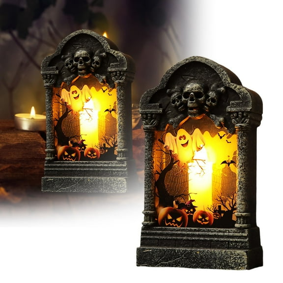 Halloween LED Graveyard Tombstones Headstone Light Halloween Decoration Spooky Haunted House Decoration