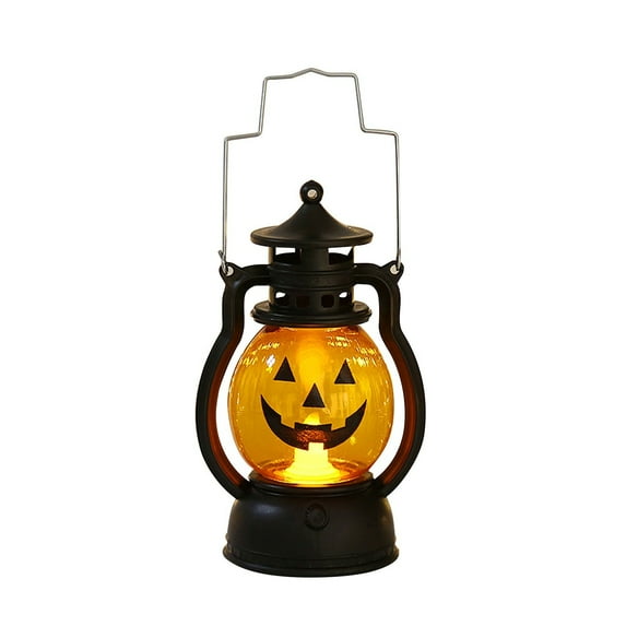 Halloween LED Lantern Lights 1-Packs , Small Vintage Style Flameless Lantern Decorative ，Lamp for Halloween Home Indoor Outdoor Bar Decoration