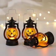 Halloween LED Lantern Lights 3-Packs , Small Vintage Style Flameless Lantern Decorative ，Lamp for Halloween Home Indoor Outdoor Bar Decoration