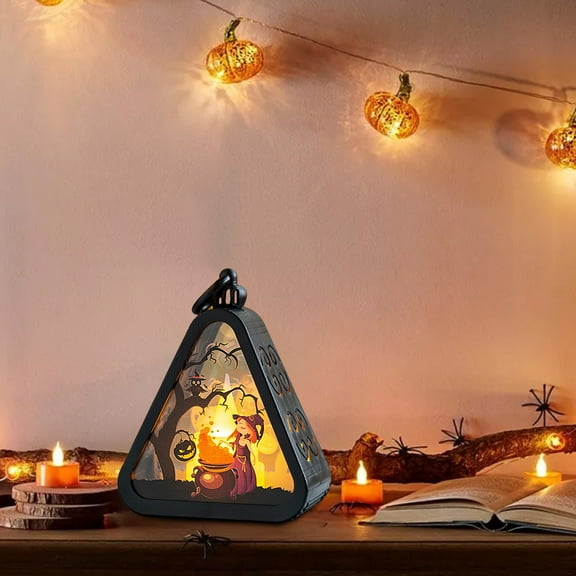 Halloween LED Lantern Lights, Portable Vintage Style Flameless Lantern Skull Skeleton Decorative Lamp for Halloween Home Indoor Outdoor Decoration