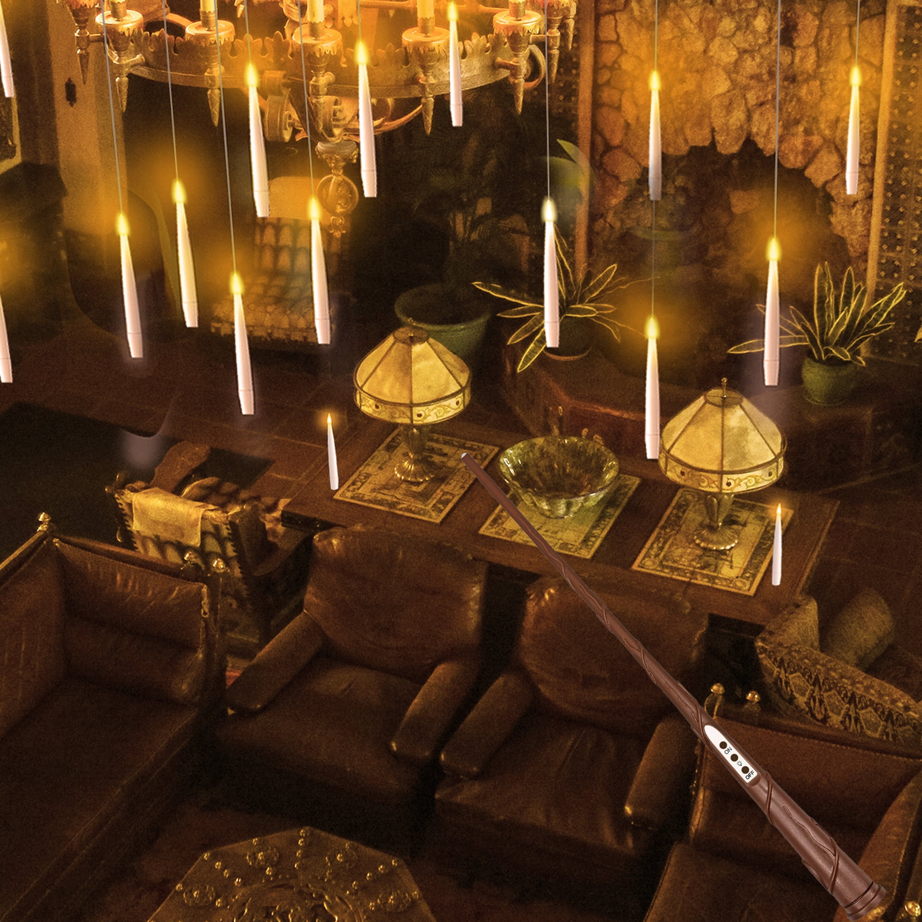Candele Volanti Harry Con Bacchetta Magica – 20 Pezzi Galleggianti A Batteria Con Fiamma Finta, Decorazione Per Halloween E Natale