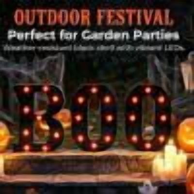 Halloween LED Light Up Letters Decorations Indoor, 3Pcs Black "Boo" Sign Halloween Letter Lights, Large Letters with Lights Halloween Table Decor for Home Fireplace Party Table Decor