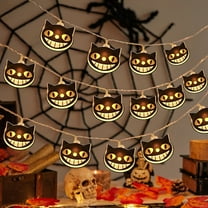 Halloween LED Light String Indoor Outdoor Decorative Lighting PVC - Energy Saving Bulbs Multi Holiday Use Party Decor(Black)