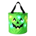 thumbnail image 1 of Halloween LED Light Up Pumpkin Face Candy Bucket Bag Collapsible Reusable Trick or Treat Tote with Handle for Halloween Party Favors Supplies, 1 of 7