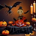 thumbnail image 1 of Taicans Halloween LED Light-Up Pumpkin Skeleton Figurine - Pumpkin Night Light,Spooky Decor for Parties,Home,Store Displays - 3D Resin Craft with Hat & Glow - Perfect for Seasonal Decor & Gift Ideas, 1 of 5