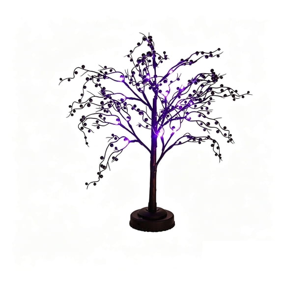 Halloween LED Light Up Tree,Battery Operated Tabletop Tree Lamp for Indoor Home,Spooky Halloween Party Decorative Ambient Lighting