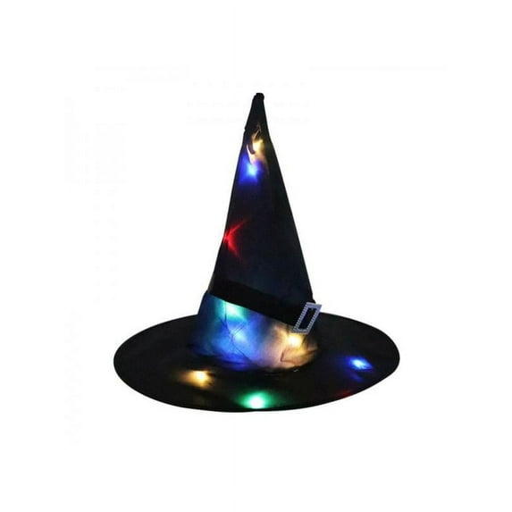 Halloween LED Light Up Witch Hat Glowing Witches Caps Props Hanging Decoration