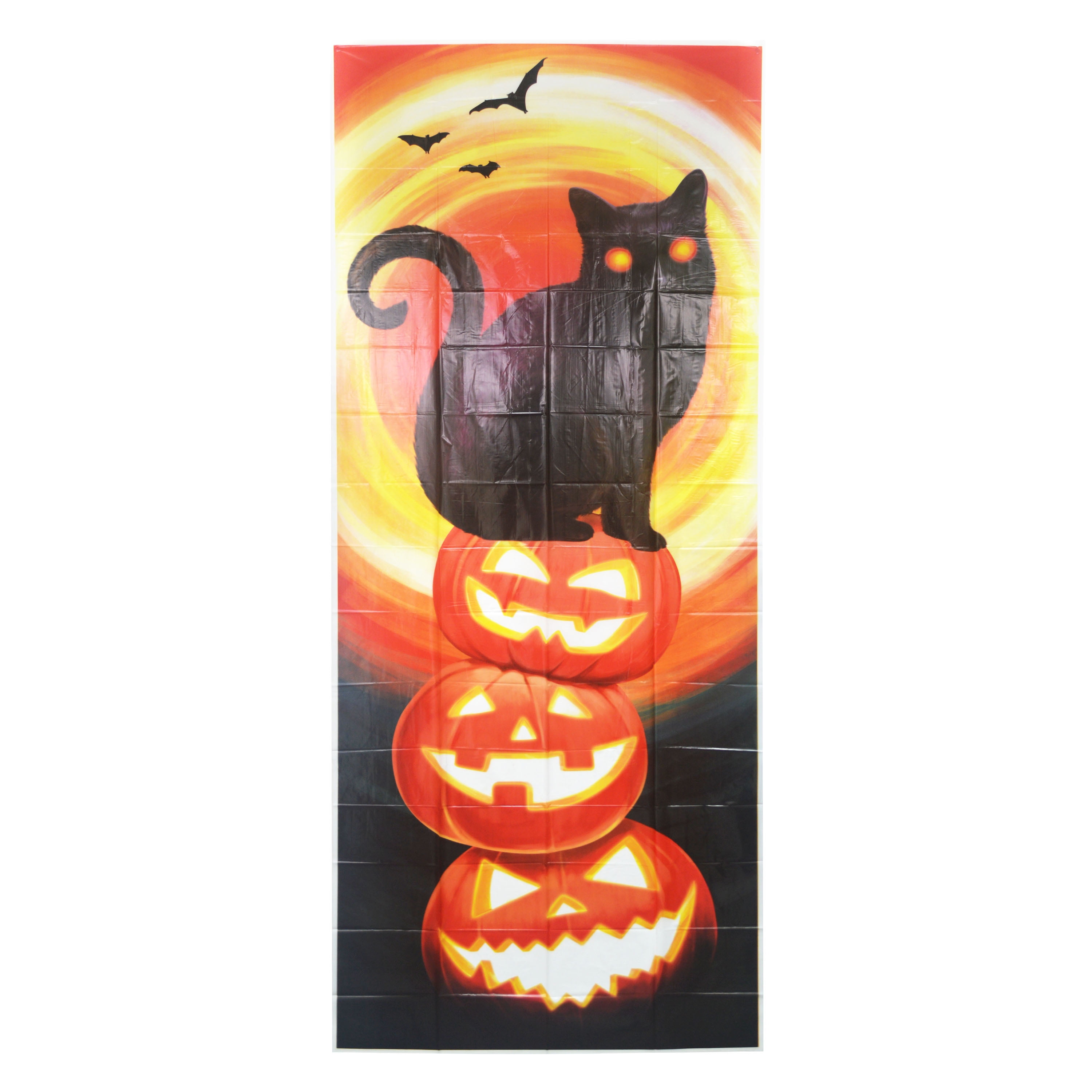 Halloween LED Lightup Cat Multicolor Plastic Door Cover Outdoor