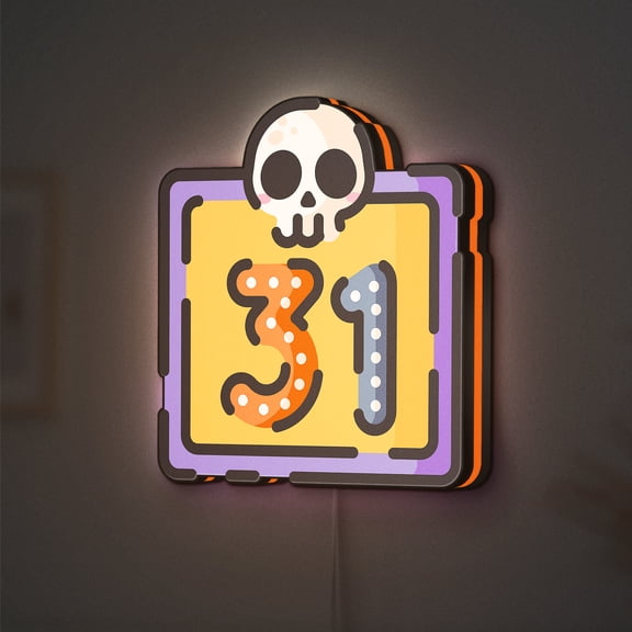 Halloween LED Lightbox - October 31 Party Event Decor, Custom Led Sign for Home Office Shop Decor (Width 16 inch, 40cm)