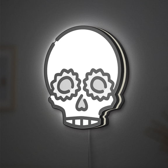Halloween LED Lightbox - Skull Sugar Skull Pirate Decor, Custom Led Sign for Home Office Shop Decor (Height 24 inch, 60cm)