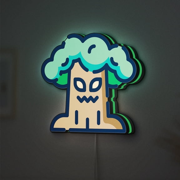 Halloween LED Lightbox - Tree Monster Beast Spooky Decor, Custom Led Sign for Home Office Shop Decor (Height 12 inch, 30cm)