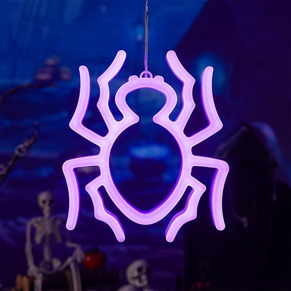 Halloween LED Lights LED Neon Decor for Bedroom Party Wall Hanging Spooky Scene Setter with Power Box USB Powered