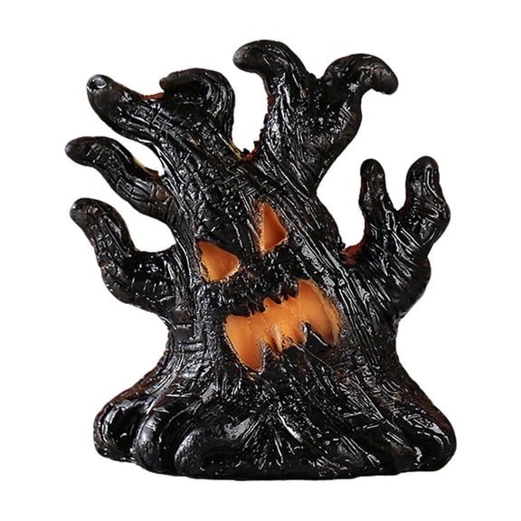Halloween LED Luminous Resin Tree Stump Ornament Simulated Tree Stump Lamp Spooky forest Party Desktop Decoration Night Light