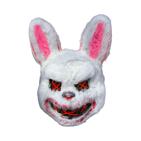 Halloween LED Mask Decor, Light Up Bear Costume Mask with Spooky Design for Halloween Party Cosplay, Spooky Face Cover Decoration for Dance Party Indoor Outdoor Festival Setup