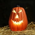 thumbnail image 1 of Halloween LED Pumpkin Decoration, Light Up Jack O Lantern with Realistic Carved Design, Spooky Tabletop Yard Home Party Ornament, 1 of 4