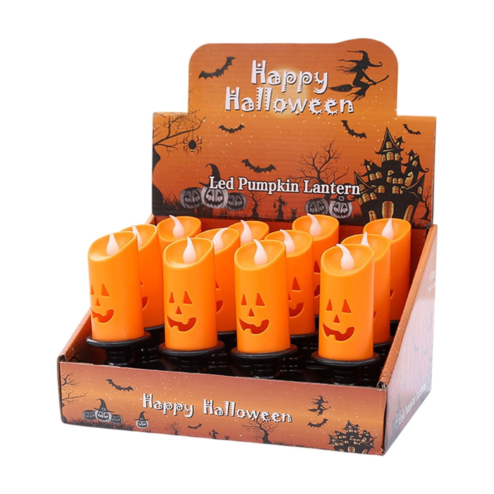 Halloween LED Pumpkin Lantern Flameless Candles Battery Operated Jack O ...