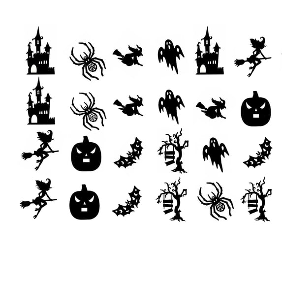 Halloween LED Silhouette Wall Stickers, Glowing Light Decals for Window Wall Holiday Party Decor, Multiple Quantity Options