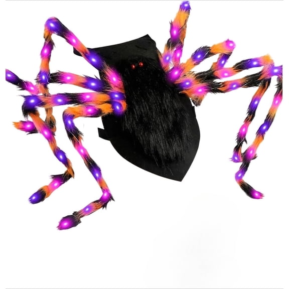 Halloween LED Spider Costume for Cats & Dogs, S | Glowing LED Legs, 8 Furry Bendable Legs, Adjustable Velcro Straps, Soft Felt Material, Fits Cats & Dogs