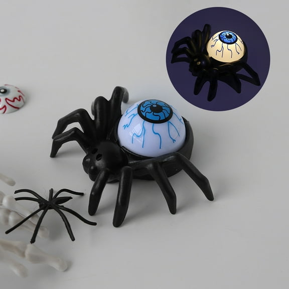 Halloween LED Spider Light with Creepy Glowing Eyes - Flameless Electronic Candle Effect - Battery Operated Party, Home & Outdoor Decor