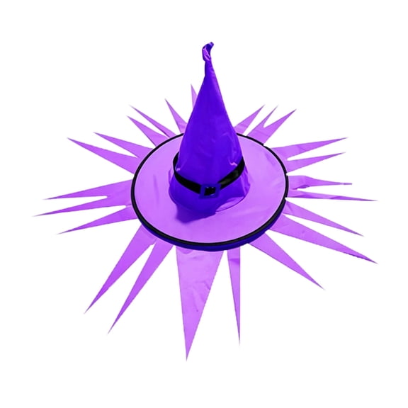 Halloween LED Witch Hat, Glowing Ghost Hat with Built-In Battery, Water-Resistant Fabric, Hanging Loop for Outdoor Yard Decor, Party Props, Tree and Porch Display