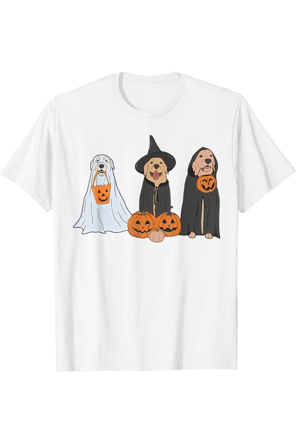 Halloween Labrador Golden Retriever T-Shirt Size S-5XL