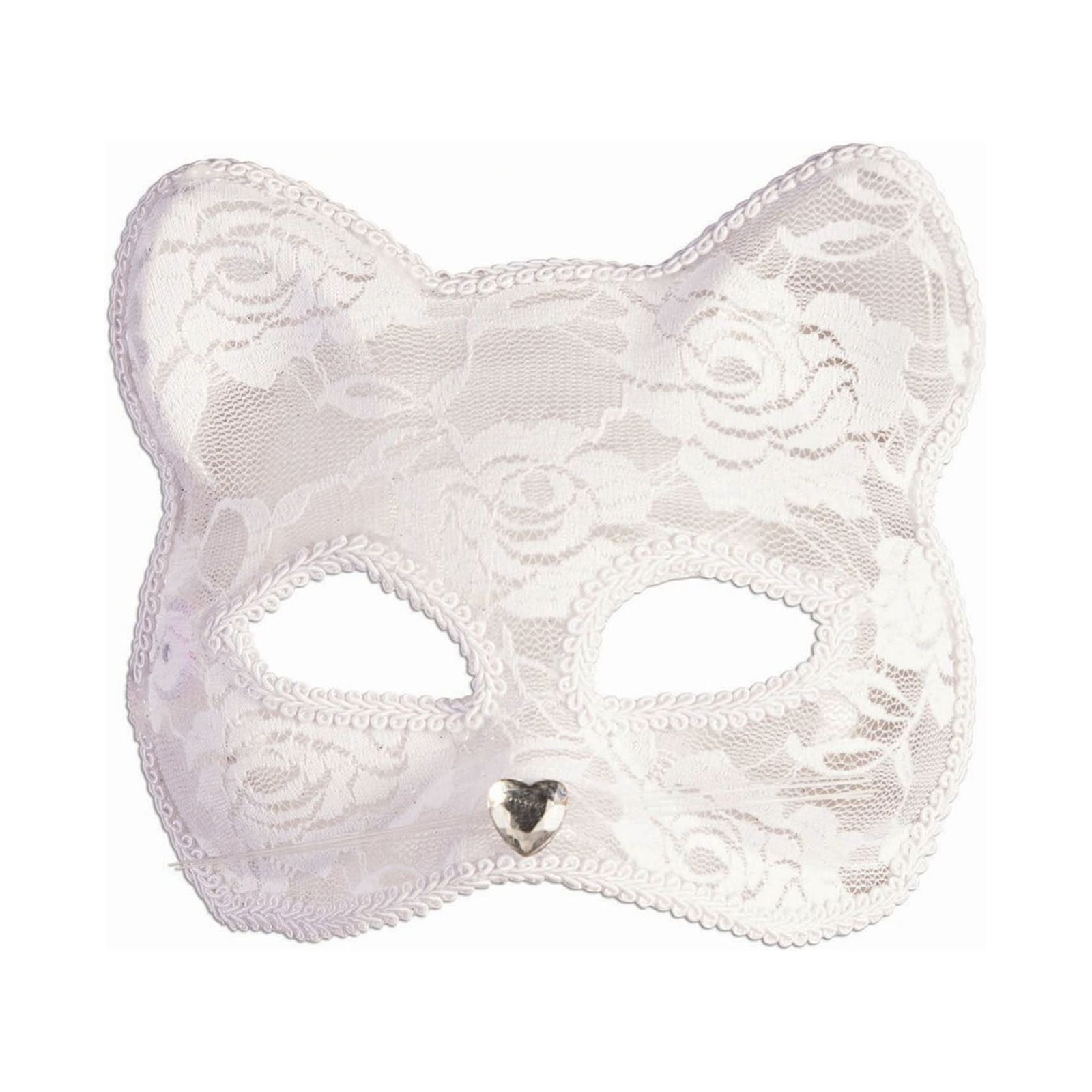 Halloween Lace Cat Mask - White