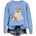 thumbnail image 1 of Halloween Lace Ghost Sweatshirt, Lace Ghost Halloween Sweatshirt, Women's Halloween Sweatshirt Cute Ghost, 1 of 7