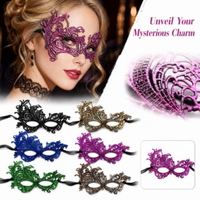 Halloween Lace Mask for Masquerade Party, Elegant Eye Mask for Masquerade Mask for Women, Halloween Gift for Her with Lace Ribbon