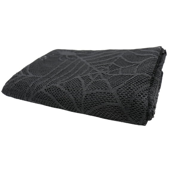 Halloween Lace Tablecloth Black Spider Web Table Runner 95.9 Inch Creepy Cloth for Home Decor