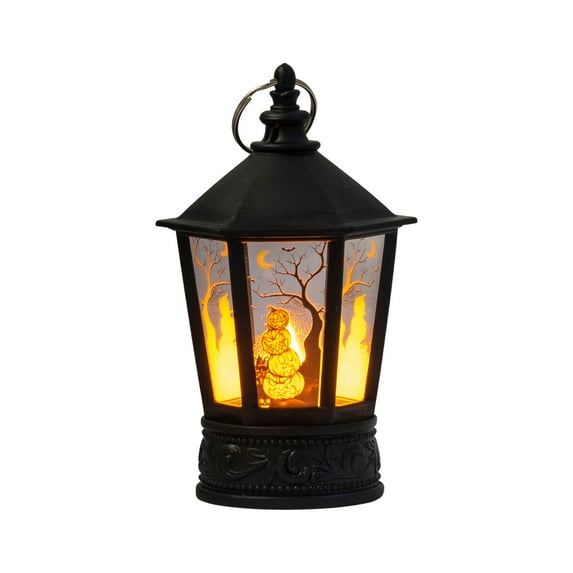 Halloween Lamp Candle Light Vintage Witch Castle Pumpkin Ghost Hanging LED Lantern Lamp Haloween Party Decor Indoor Outdoor