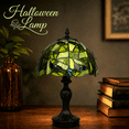 thumbnail image 1 of Halloween Green Dome Night Light, 14in LED Table Lamp with Tiffany Style Shade for Bedroom, Mantel and Party Decor, 1 of 5