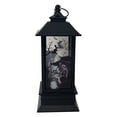 thumbnail image 1 of Halloween Lantern Decoration with Flameless Candle, 5.1" Retro Hanging Glass Lamp for Graveyard Display, Pumpkin LED Light for Home Party & Day of The Dead Gift, Black3, 1 of 5