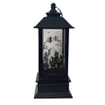 thumbnail image 1 of Halloween Lantern Decoration with Flameless Candle, 5.1" Retro Hanging Glass Lamp for Graveyard Display, Pumpkin LED Light for Home Party & Day of The Dead Gift, Black4, 1 of 5