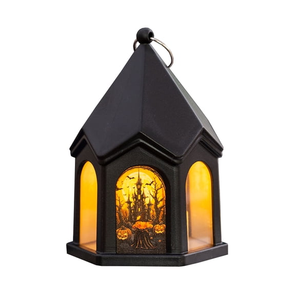 Halloween Lantern Hanging Led Light Lantern LED Lantern Decorative Black Vintage Lanterns for Halloween Party Decorations Table Centerpieces