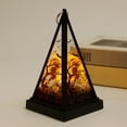 thumbnail image 1 of Halloween Lanterns Decoration,Retro Hanging Lamp Halloween Pumpkins Flameless Candle Holder Triangular Lantern for Home Indoor Outdoor Party Supplies, 1 of 5