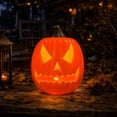 thumbnail image 1 of Halloween Large Pumpkin Decoration, Halloween Jack O Lantern Pumpkin Light with Glowing Cutout Design, Pumpkin Ornament for Indoor Outdoor Party Holiday Display Decor, 1 of 7