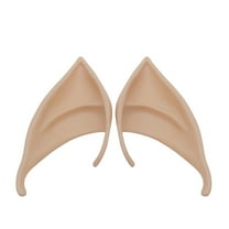 Halloween Latex Pointed Ears Costume Toy, 1 Pair Funny Prank Dress Up Ears for Parties, Tricky Elf Ears in Dark Color, 10CM Length Cosplay Accessory