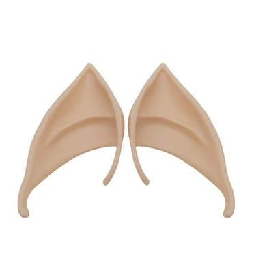 Halloween Latex Pointed Ears Costume Toy, 1 Pair Funny Prank Dress Up Ears for Parties, Tricky Elf Ears in Dark Color, 10CM Length Cosplay Accessory