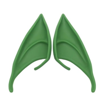 Halloween Latex Pointed Ears Costume Toy, 1 Pair Funny Prank Dress Up Ears for Parties, Tricky Elf Ears in Green Color, 12CM Length Cosplay Accessory