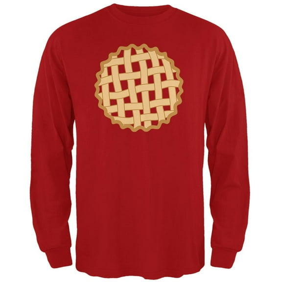 Halloween Lattice Pie Costume Strawberry Cherry Mens Long Sleeve T Shirt Red X-LG