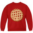 thumbnail image 1 of Halloween Lattice Pie Costume Strawberry Cherry Youth Sweatshirt Red YMD, 1 of 2