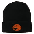 thumbnail image 1 of Halloween Laughing Jack o Lantern Embroidered Long Beanie - Navy OSFM, 1 of 5