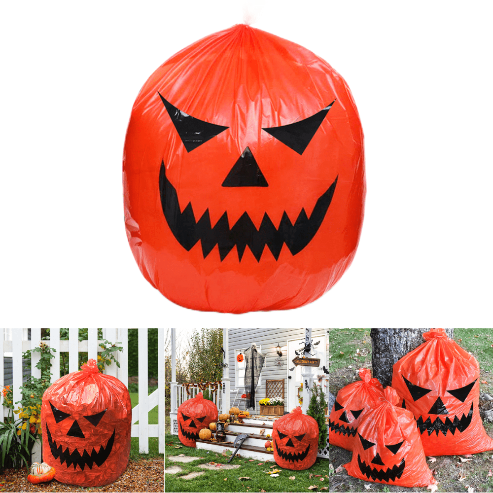 Halloween Leaf Bags Pumpkin Plastic Lawn and Leaf Bags Decoration