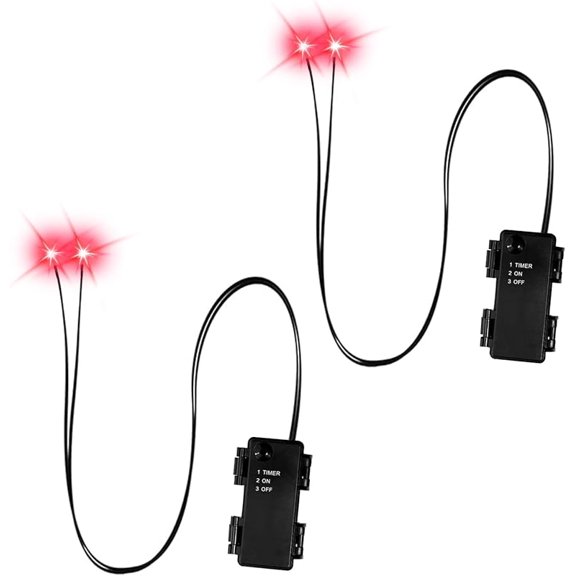 Halloween Led Glowing Eyes with Timer,2 Pcs Light Up Skeleton Eyes,Horror Diy Eyes for Masks,Pumpkins,Tombstones,and Props
