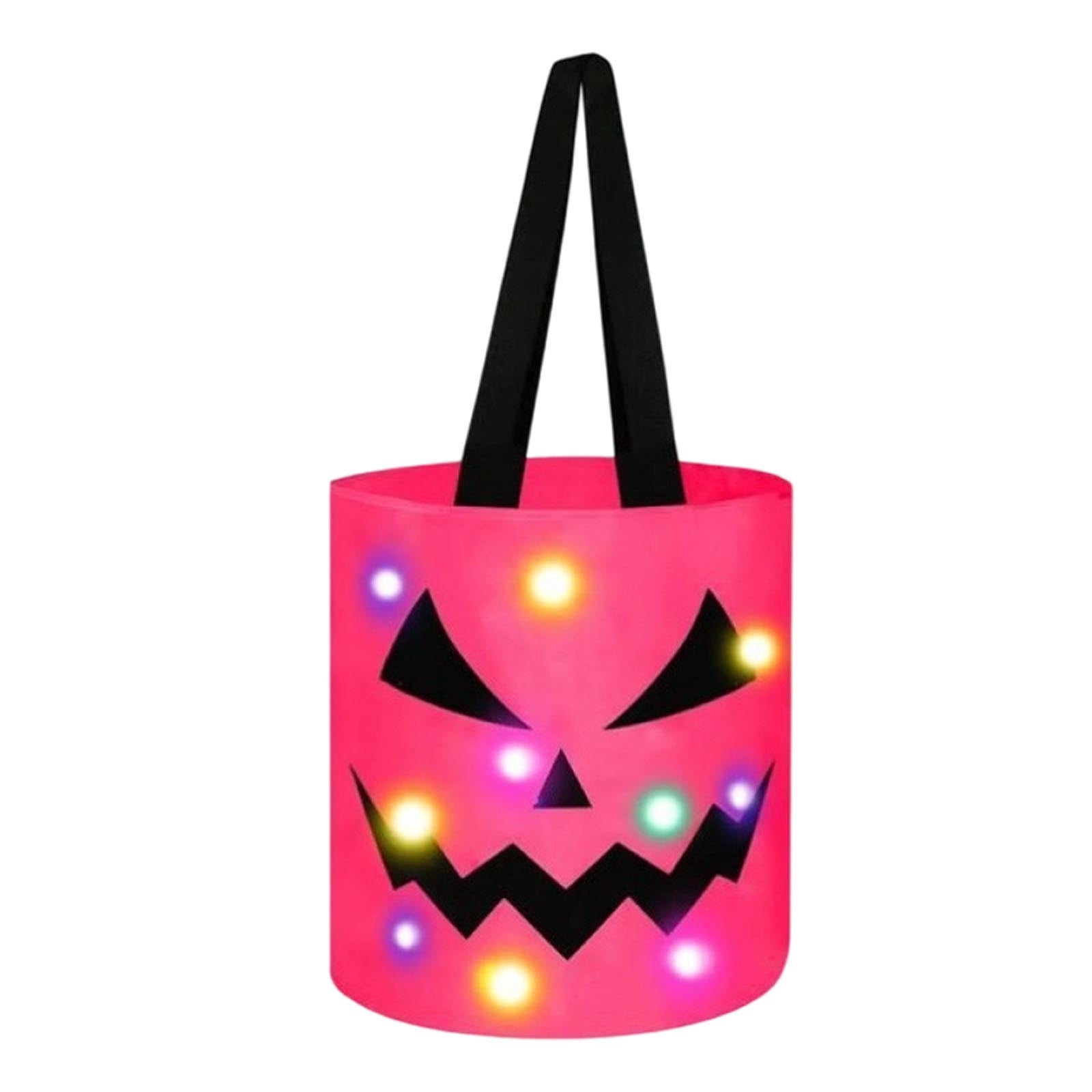 Halloween Led Light Up Candy Bucket Pumpkin Face Design Trick Or Treat ...