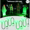 thumbnail image 1 of Halloween Led String Lights with Remote, Green Ghost Eye Decorative Lights for Indoor Outdoor Party, Spooky Window Porch Decoration 6 Pack, 1 of 5